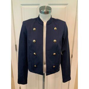 Michael Kors Midnight Blue Military Style Jacket Gold Buttons, Size S NWT! $225